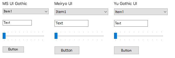 Windowsフォームのコントロール比較